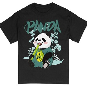Linda camiseta panda para niños, oso de dibujos animados con refresco, camiseta gráfica de animales Kawaii, ropa para niños unisex, top divertido con tema del zoológico