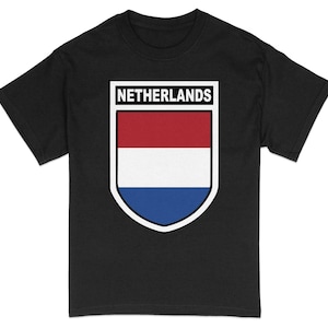 Netherlands Flag Crest T-Shirt, Dutch National Pride Tee, Holland Patriotic Emblem Shirt, Unisex Graphic Top