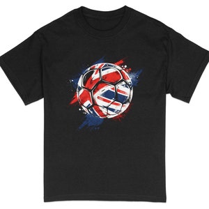 Distressed England Football Ball Graphic Tee, Patriotic Sports T-Shirt, Unisex Football Fan Shirt