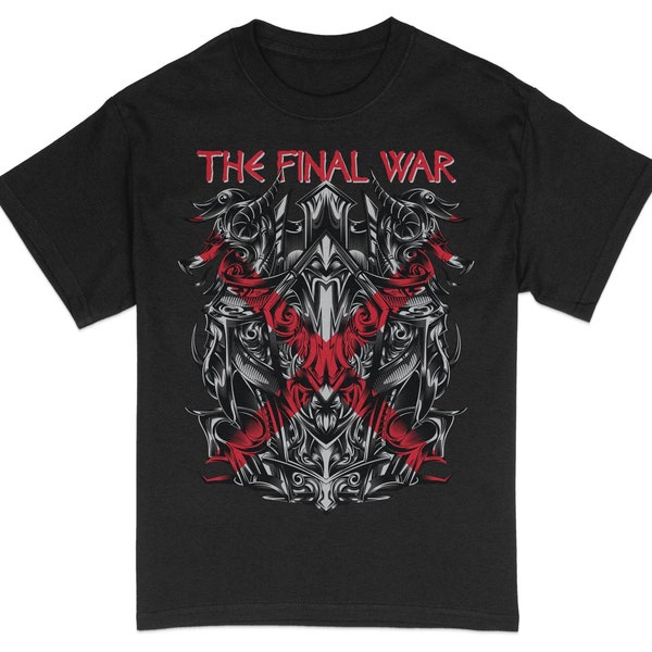 Gothic Armor Graphic Tee, The Final War Bold Statement T-Shirt, Unisex Edgy Fashion Top