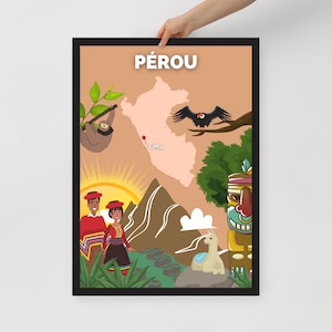 Poster di viaggio PERÙ | decorazione d'interni | arte di viaggio | Messaggio Perù | Poster di carta opaca | Idea regalo decorazione murale | Decorazioni per la casa