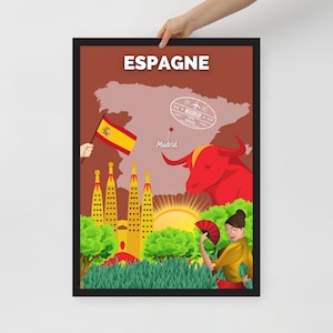 Poster di viaggio SPAGNA | decorazione d'interni | arte di viaggio | Posta Spagna | Carta opaca | Idea regalo decorazione murale | Decorazioni per la casa
