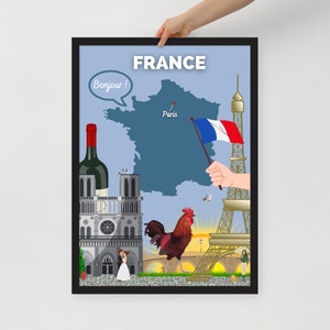Poster di viaggio FRANCIA | decorazione d'interni | arte di viaggio | Francia | Carta opaca | Idea regalo decorazione murale | Decorazioni per la casa