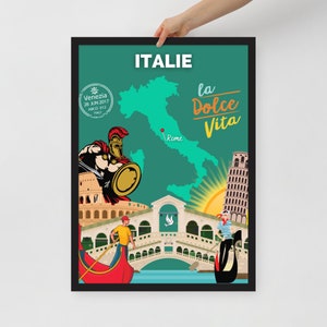 Poster di viaggio ITALIA | decorazione d'interni | arte di viaggio | Posta Italia | Poster di carta opaca | Idea regalo decorazione murale | Decorazioni per la casa