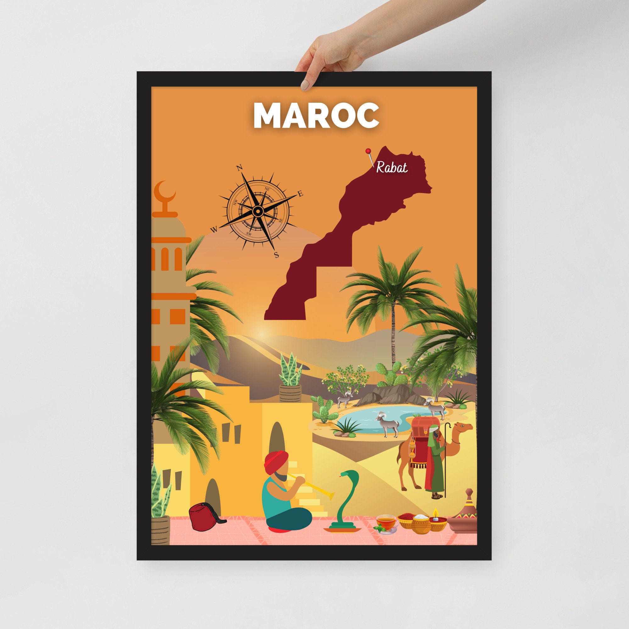 Interpretatie Oneindigheid Zeldzaamheid Morocco Travel Poster Interior Decoration Travel Art - Etsy