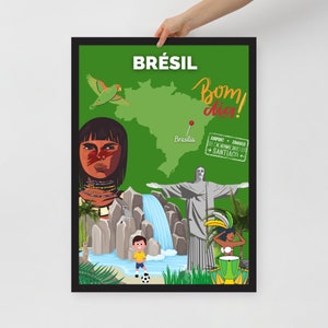 BRASILE Poster di viaggio | decorazione d'interni | arte di viaggio | Messaggio Brasile | Poster di carta opaca | Idea regalo decorazione murale | Decorazioni per la casa