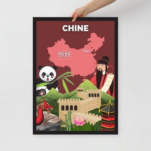 CINA Poster di viaggio | decorazione d'interni | arte di viaggio | Post Cina | Poster di carta opaca | Idea regalo decorazione murale | Decorazioni per la casa