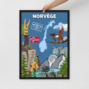 Poster di viaggio NORVEGIA | decorazione d'interni | arte di viaggio | Posta Norvegia | Carta opaca | Idea regalo decorazione murale | Decorazioni per la casa