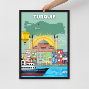 Poster di viaggio in Turchia | decorazione d'interni | arte di viaggio | Post Turkiye | Carta opaca | Idea regalo decorazione murale | Decorazioni per la casa