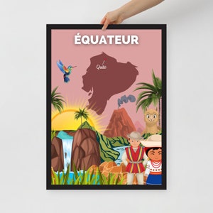 Poster di viaggio ECUADOR | decorazione d'interni | arte di viaggio | Messaggio Ecuador | Carta opaca | Idea regalo decorazione murale | Decorazioni per la casa