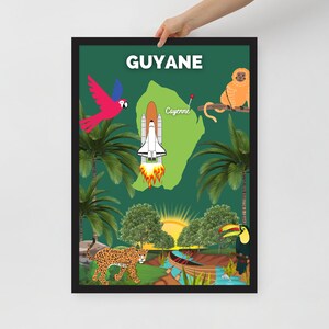 Poster di viaggio GUYANA | decorazione d'interni | arte di viaggio | Post Guyana | Poster di carta opaca | Idea regalo decorazione murale | Decorazioni per la casa
