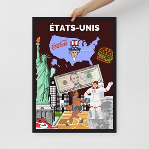 Poster di viaggio STATI UNITI | decorazione d'interni | arte di viaggio | Posta degli Stati Uniti | Carta opaca | Idea regalo per la decorazione della parete Decorazione della casa