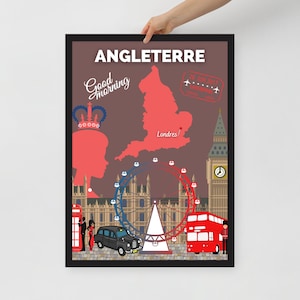 INGHILTERRA Poster di viaggio | decorazione d'interni | arte di viaggio | Posta Inghilterra | Carta opaca | Idea regalo per la decorazione della parete Decorazione della casa