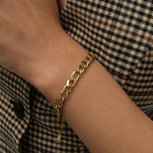 Cuban Chain Bracelet, Big Chain Bracelet, Gold Plated Cuban Chain Bracelet, Thick Curb Chain Bracelet, Thick Chain,Gold Love Chain Bracelet