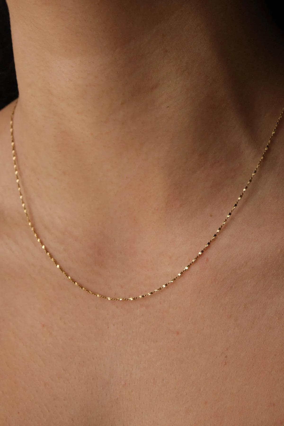 18Kゴールドメッキのクラッシュツイストチェーンネックレス - 変色防止 