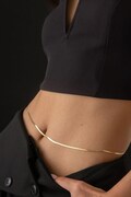 18K Italian Waist Chain Herringbone Chain Suitable for Daily, Sea and Pool Use Tarnish-Free Snake Body Chain 3mm product logo