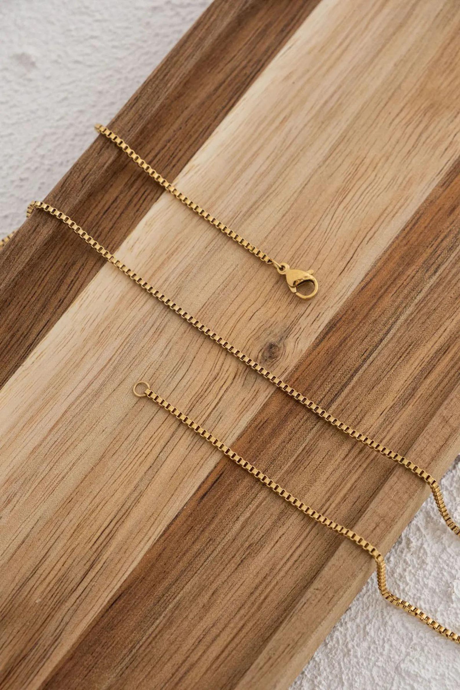 18K Gold Plated Box Chain Necklace - Adjustable Open Link Chain - Etsy