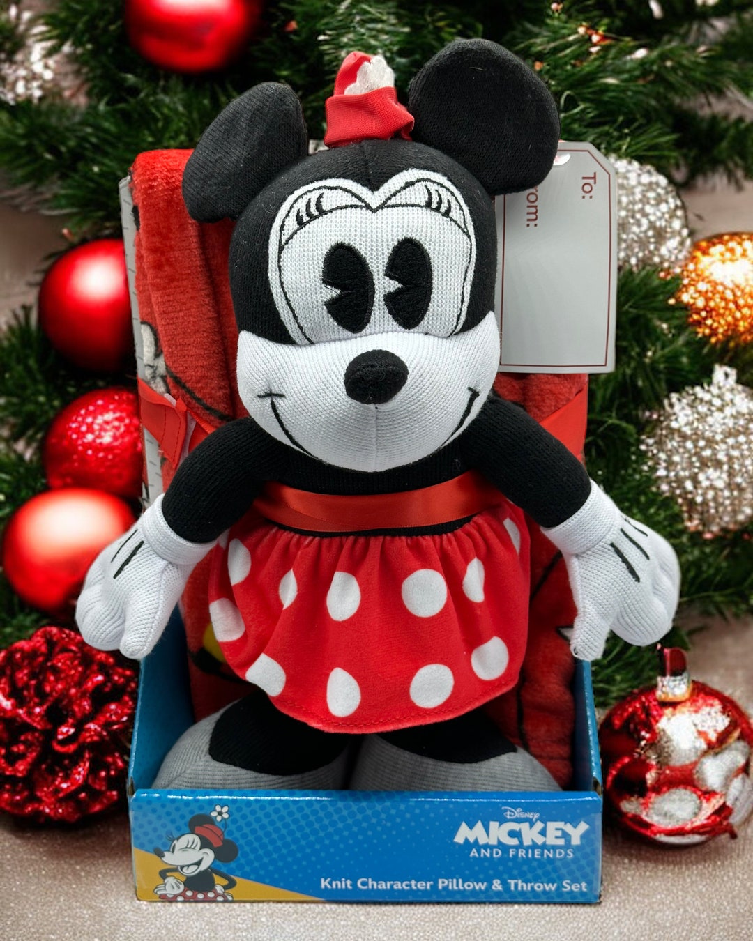 Disney Minnie Mouse Knit Character Pillow & Throw Set Etsy