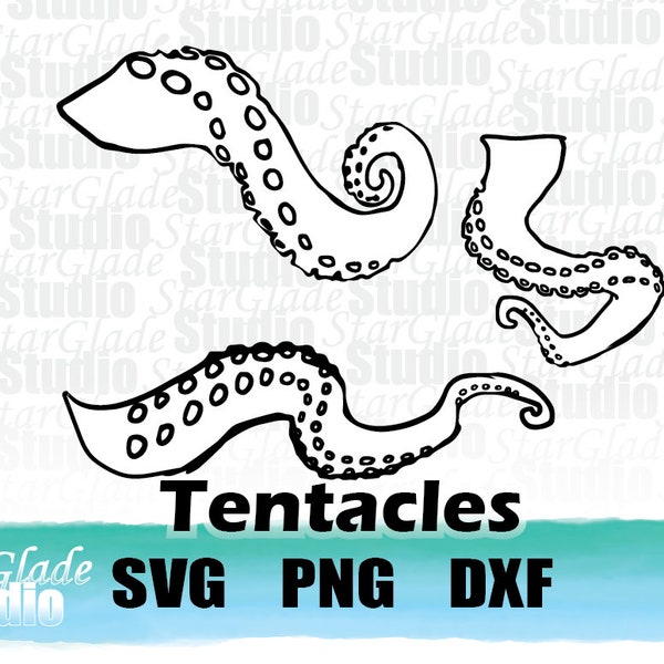 Octopus Tentacle Design - Tentacle PNG DXF SVG Vector Image - Deep Sea Animal Asset