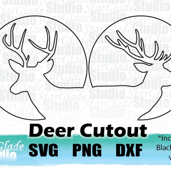 Deer Designs - Stag Deer PNG DXF SVG Vector Image - Hunting Logo Deer Animal Asset