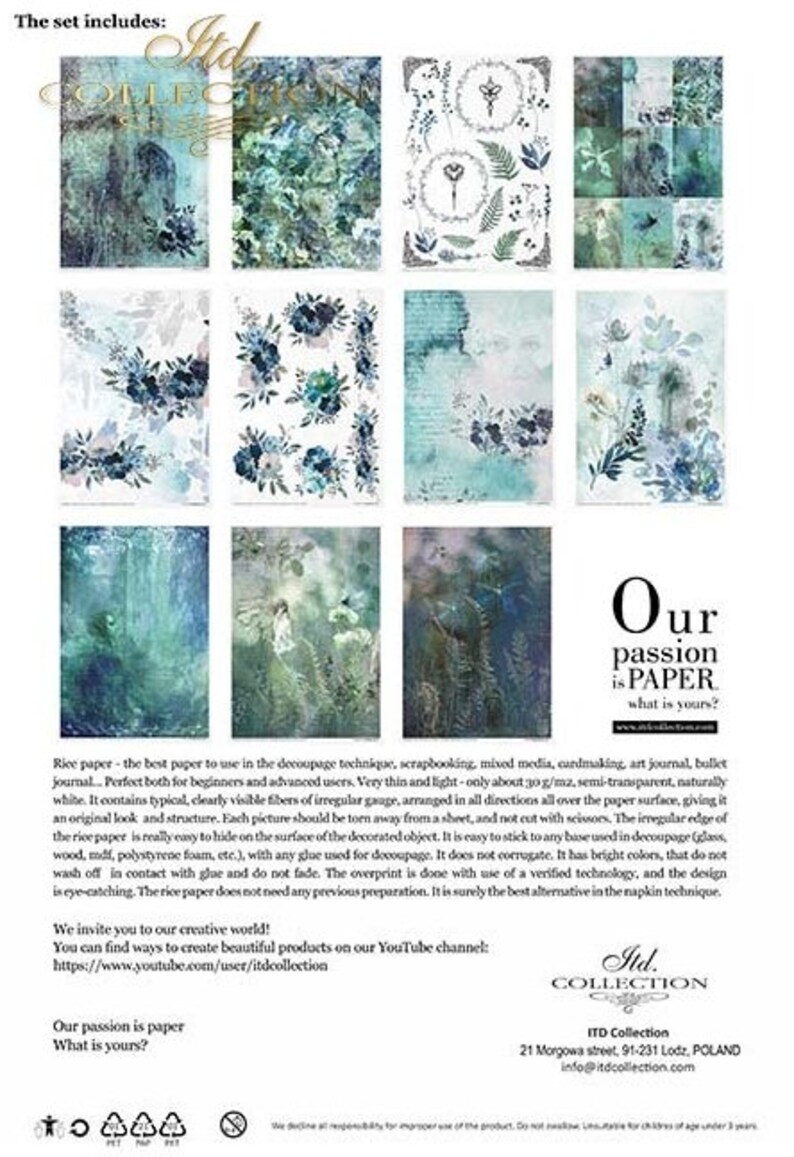 ITD Collection Rice Paper Creative Set A4 Decoupage Rice - Etsy