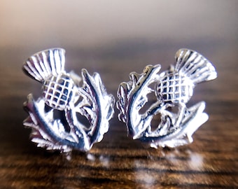 Pendientes de cardo de plata / Joyería de herencia escocesa / Pendientes de diseño celta / BellsOfScotland