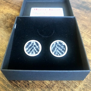 Harris Tweed Cufflinks | Scottish Cufflinks | Pewter | Harris Tweed | Pewter Cufflinks | Scottish Gift