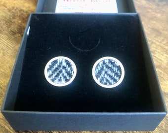 Gemelos de Harris Tweed / Gemelos escoceses / Peltre / Harris Tweed / Gemelos de peltre / Regalo escocés