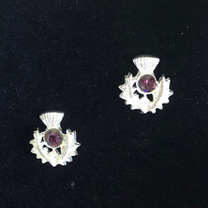 Thistle & Amethyst Earrings | Thistle Earrings | Scottish Earrings | Scottish Jewelry | Scottish Jewellery | Scottish Gift | Earrings