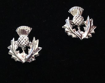Pendientes de cardo escocés / Plata y peltre, emblema de Escocia