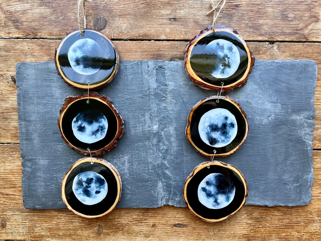 Moon Phase Wall Hanging Rustic Room Decor Wood - Etsy