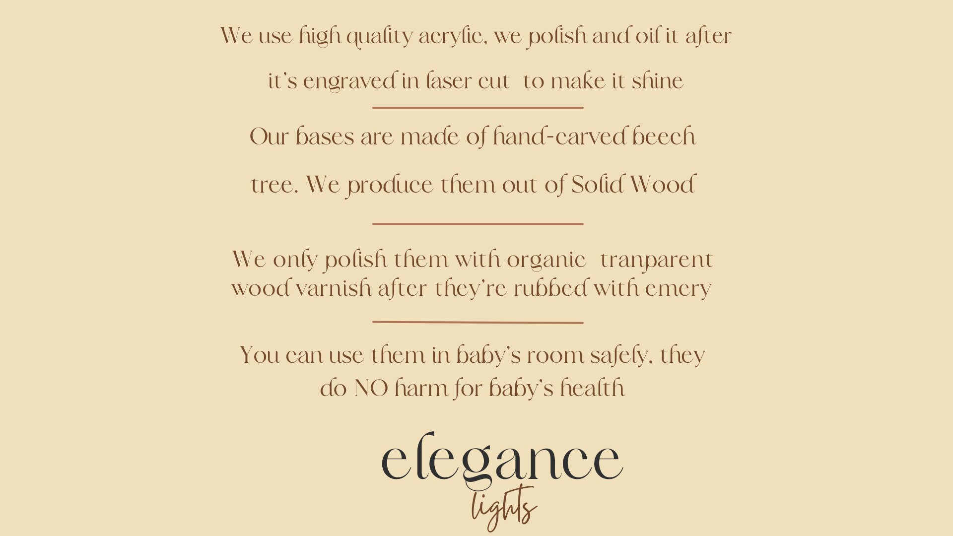 Modern Handmade LED Light With Natural Wood Base & Chic Plexiglass Eco