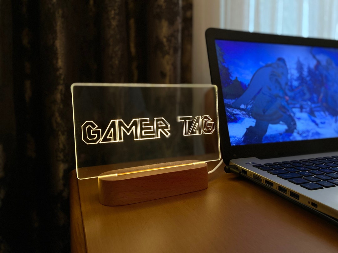 Custom Gamer Night Light LED Night Light Gamer Tag Light Game Room