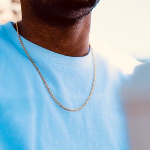 Rope 18K Gold Vermeil Solid 925 Sterling Silver Chain Necklace Diamond Cut Polish Men Women Unisex Jewelry Minimal 925Silver Rope Chain Gift
