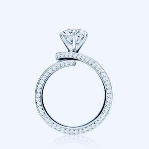 14K Gold Royal Vintage Diamond Engagement Ring,1ct Round Brilliant cut Lab Diamond Wedding Ring,Anniversary Commitment Bride Women Ring Gift