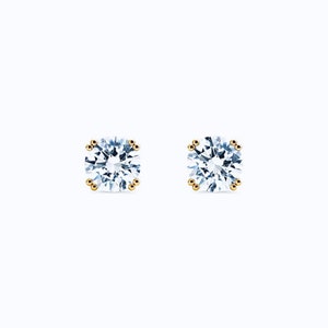 Luxury 18K Gold 1.0 CT Each Diamond Studs, 2.0 TCW Round Diamond Push back Stud Earrings, 14K Gold Lab Diamond Studs Pair, Unisex Stud Gifts