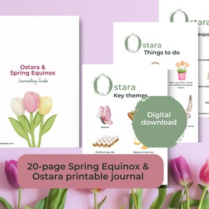 Spring equinox & Ostara journal prompts | Ostara guide printable | Ostara download | Spring Equinox Journal pages | Ostara digital guide