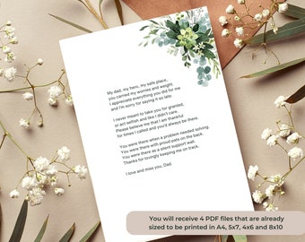 Dad bereavement poem downloadable poem print |  Dad funeral poem | Instant download Dad poem | Heavenly Dad quote | In memory of Dad poem