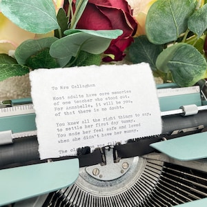 Poema personalizado escrito a mano para profesores, tamaño A6, poema para profesores, regalo de agradecimiento para profesores, regalo de fin de curso para profesores, regalo personalizado para profesores
