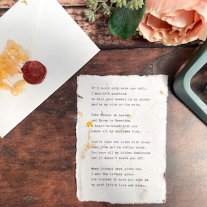 Si solo pudiera hacer una llamada - Poema de mejor amigo / Poema de amistad escrito a mano / Regalo de cumpleaños para mejor amigo / Regalo para mejor amigo / Regalo para amigo