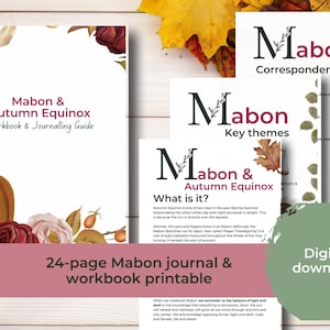 Le journal Mabon invite | Guide Mabon imprimable A4 PDF | Télécharger Mabon | Pages du journal de l’équinoxe d’automne | Guide numérique Mabon | Livre du sabbat