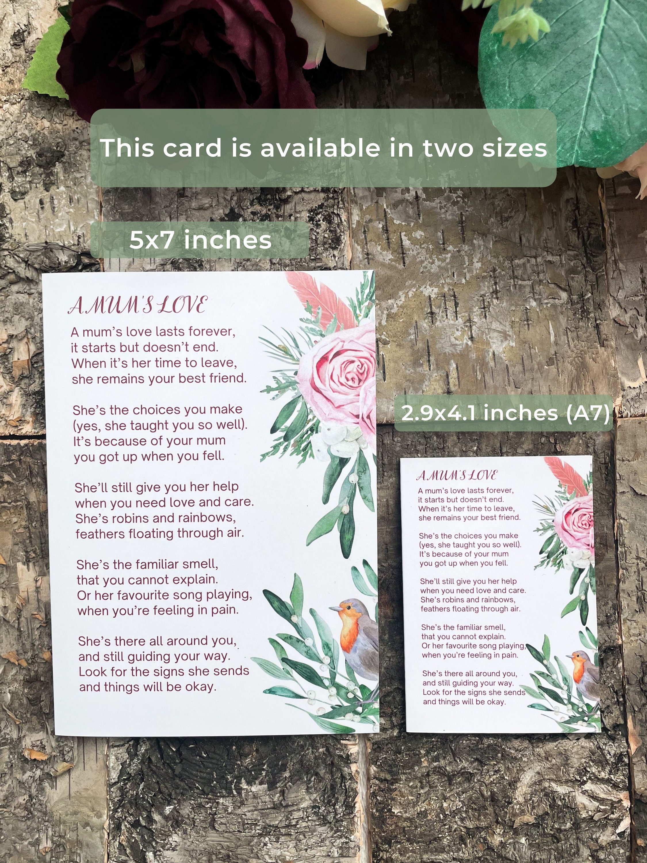 A Mum's Love Sympathy Card Loss of Mum Card Mum Grief Poem Mom Loss ...
