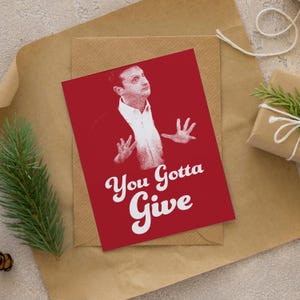 Penso che dovresti andartene / ITYSL / Biglietto di Natale 5x7 / Biglietto pantaloni tagliati in calico / Biglietto di download digitale stampabile / Biglietto Tim Robinson