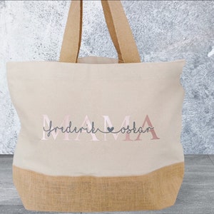 Personalisierte Tasche,Jute Shopper für die Patentante,Oma,Opa,Mama,Papa,Tante,Onkel,Geschenkidee, Markttasche, Einkaufstasche, Jutetasche Bild 1