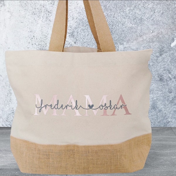 Personalisierte Tasche,Jute Shopper für die Patentante,Oma,Opa,Mama,Papa,Tante,Onkel,Geschenkidee, Markttasche, Einkaufstasche, Jutetasche