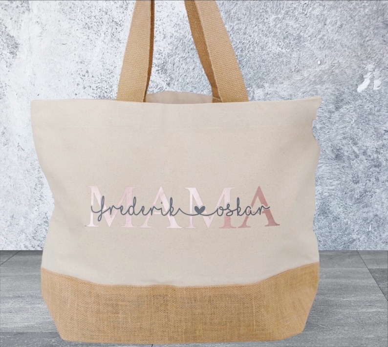 Personalisierte Tasche,Jute Shopper für die Patentante,Oma,Opa,Mama,Papa,Tante,Onkel,Geschenkidee, Markttasche, Einkaufstasche, Jutetasche Bild 1