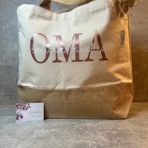 Personalisierte Tasche,Jute Shopper für die Patentante,Oma,Opa,Mama,Papa,Tante,Onkel,Geschenkidee, Markttasche, Einkaufstasche, Jutetasche Bild 3