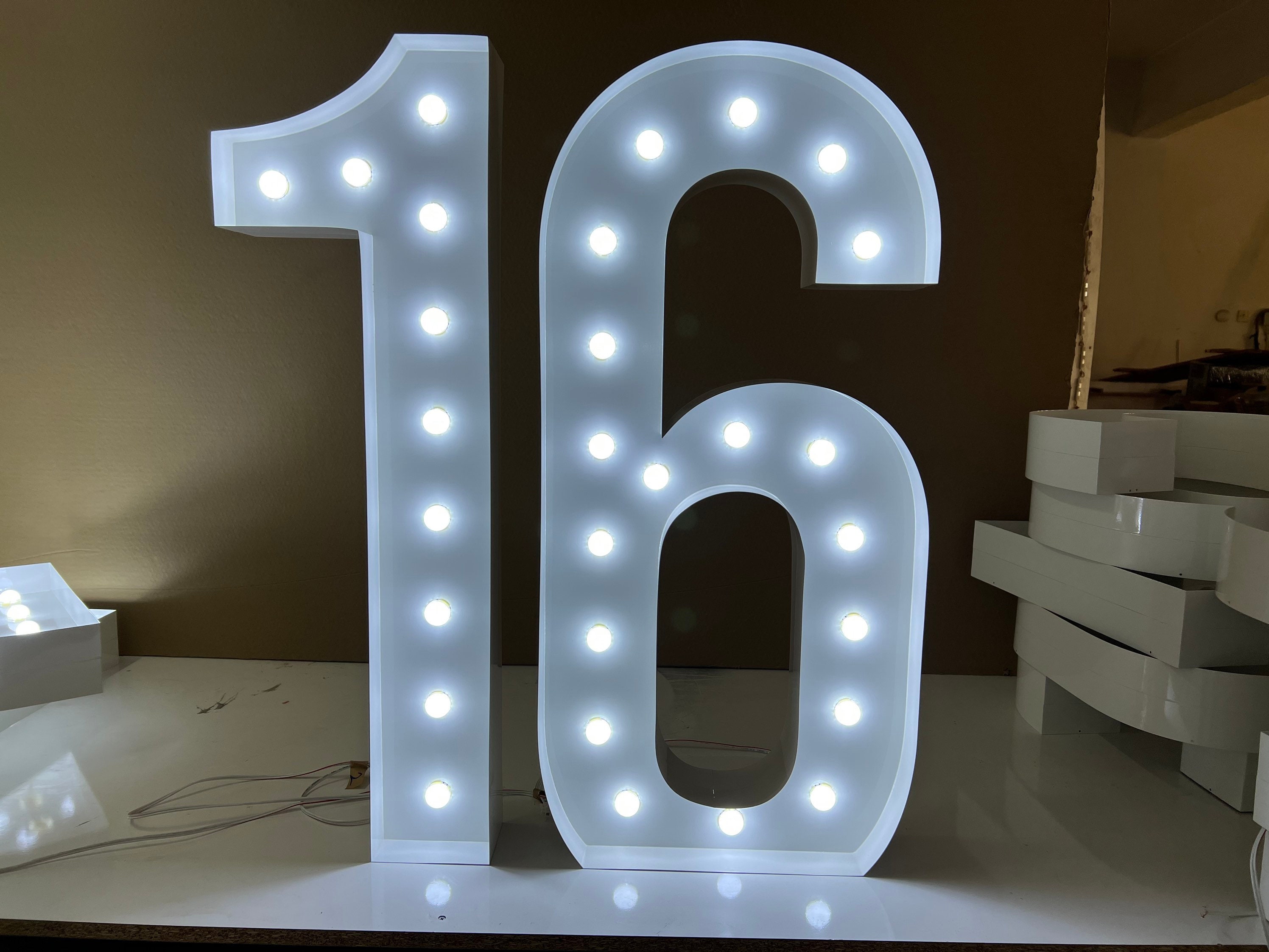 8 Light up Number, Cardboard Number, Battery Operated, Marquee Number,  Birthday Decorations, 