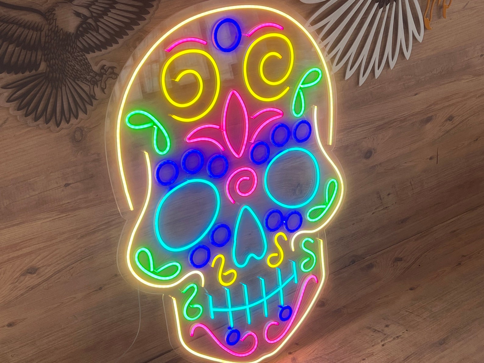 Skull Neon Sign LED Neon Light Skull Gift Neon Bar Sign Etsy