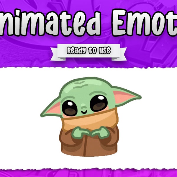 Baby Yoda Shy Meme Animated Twitch Emote / Emote for Streamers or Gamers / Mandalorian / Twitch / Discord / Kick